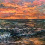 Dancing In the Light. An Asilomar Sunset - Oil - 24x30 - $1900.