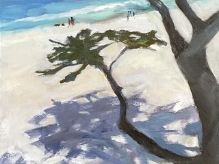 BEACH SHADOWS -11X14 - OIL on panel - $475.