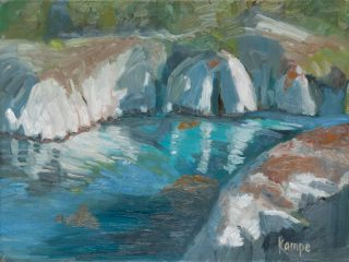 CHINA COVE IMPRESSION - OIL -$475 -12"X 9".