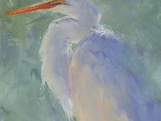 GREAT EGRET -OIL - 8x8 - $495