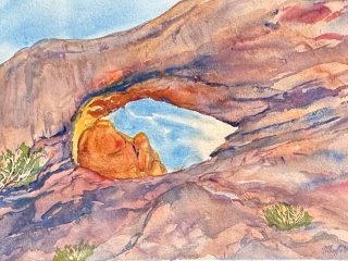 SOUL WINDOW - 23x30 - WATERCOLOR - Framed - $950.