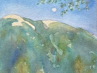 Moon Over Pine Ridge -Watercolor - 19x25