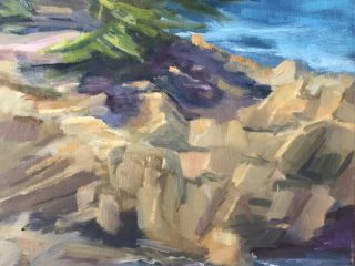 PACIFIC GROVE MORNING WALK -12X16 -OIL on panel - $550.
