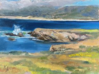 VIEW FROM PT. LOBOS -11x14 -OIL on raymar panel -$475.