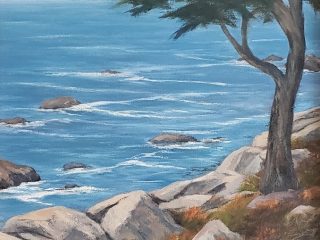 PEBBLE BEACH MOMENT - Oil -14x18. Available.