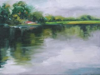 RIVER BANK -OIL-12x16 -$1000