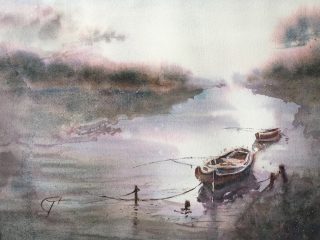 AT REST - Watercolor - $500.