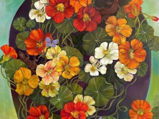 TANGLED TREASURES - 18 x 36 - $2100 - Acrylic on Gallery Wrap Canvas. Unframed.