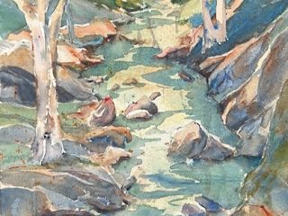 Garzas Creek - Watercolor-12x28