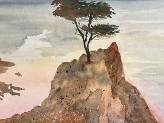 LONE CYPRESS - Watercolor - $900.