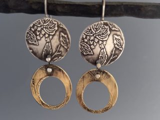 Earrings Catalogue N 5-15 -Sterling silver, red brass, sterling silver ear wires Price $90.