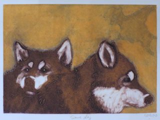 SOME DAY- Collagraph - 7'' x 10'' - Framed size 13'' x 16'' - $200