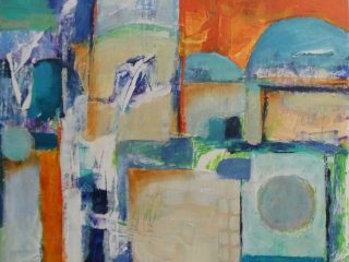 TANGERINE SKY - 12X12 - ACRYLIC on birch panel. One of a series of 3