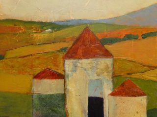 TUSCANY -12X12 - MIXED MEDIA ON BIRCH PANEL. One of a series of 3.