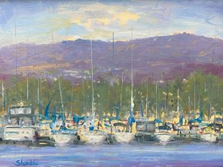 SAFE HARBOR - $450 - 9'x12'. Plein Air Oil on archival linen panel.