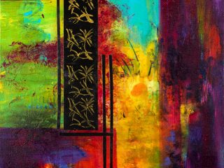 REPOSE - Acrylic & mixed media - Repose: meaning a peaceful state & tranquility - 16” x 20” - $600